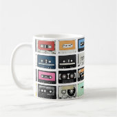 Retro  cassette Mix Tapes art patroonpatronen Koffiemok (Links)