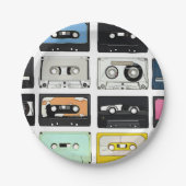 Retro  cassette Mix Tapes art patroonpatronen Papieren Bordje (Voorkant)