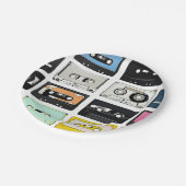 Retro  cassette Mix Tapes art patroonpatronen Papieren Bordje (Gekanteld)