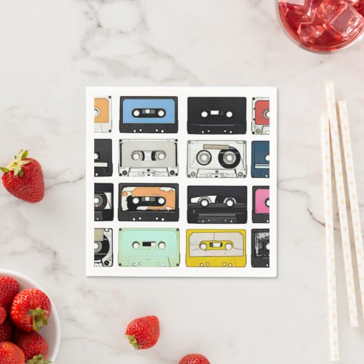 Retro cassette Mix Tapes art patroonpatronen Servetten (Insitu)