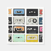 Retro cassette Mix Tapes art patroonpatronen Servetten (Voorkant)