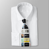 Retro cassette Mix Tapes art patroonpatronen Stropdas (Gebonden)