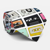Retro cassette Mix Tapes art patroonpatronen Stropdas (Opgerold)