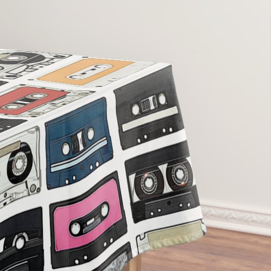 Retro cassette Mix Tapes art patroonpatronen Tafelkleed (Voorbeeld)