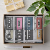 Retro  cassette Mix Tapes art patroonpatronen Tissuepapier (Geschenk)