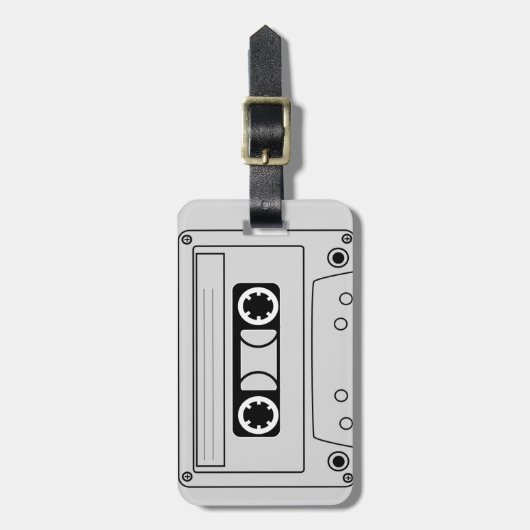 Retro cassette muziek bagagelabel (Voorkant verticaal)