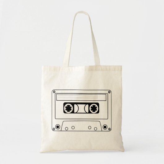 Retro cassette muziek tote bag (Voorkant)