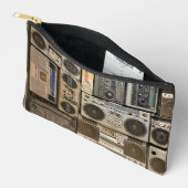 Retro cassette op print naai tas (Open)