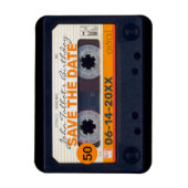 Retro Cassette tape 50e verjaardag Bewaar de datum Magneet (Verticaal)