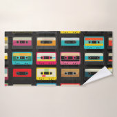Retro Cassette Tape Pattern – Vintage Music Badhanddoek (Badhanddoek)