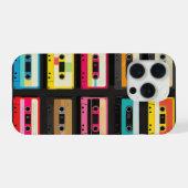 Retro Cassette Tape Pattern – Vintage Music iPhone Hoesje (Achterkant horizontaal)