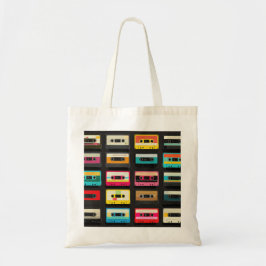 Retro Cassette Tape Pattern – Vintage Music  Tote Bag