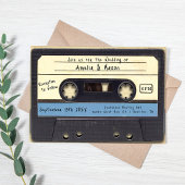 Retro Cassette Tape Wedding Invitation Kaart