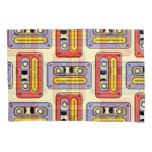 Retro cassette tapes: naadloos patroon. kussensloop (Voorkant)