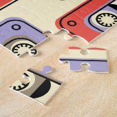 Retro cassette tapes: naadloos patroon. legpuzzel (Zijkant)