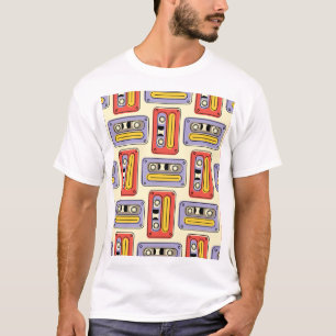 Retro cassette tapes: naadloos patroon. t-shirt