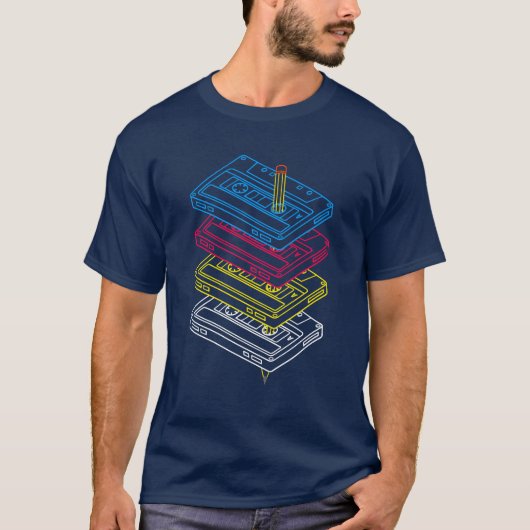 Retro cassette tapes t-shirt (Voorkant)