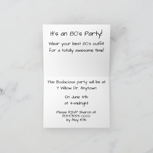 "Retro Cassette"-uitnodiging/kaart (Binnen)