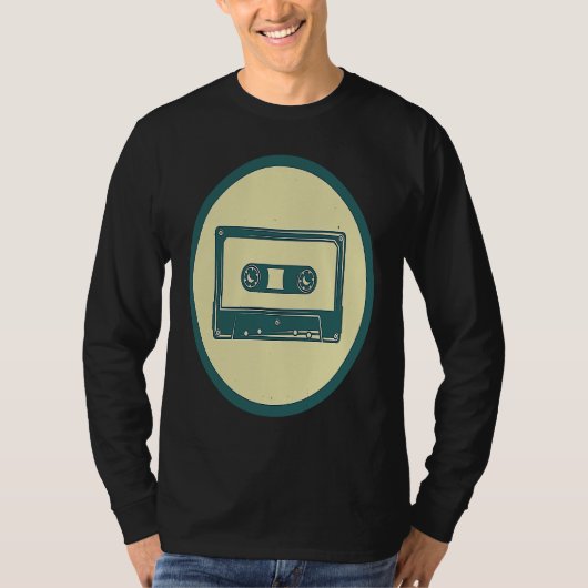 Retro Cassette Vintage Tape Music T-shirt (Voorkant)