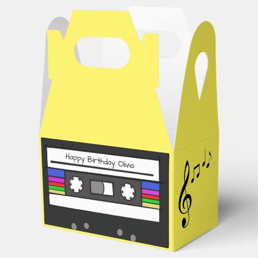 "Retro Cassette" voor de voetbox Bedankdoosjes (Geopend)