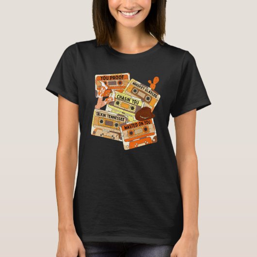 Retro Cassette Wasted On You Proof Western Country T-shirt (Voorkant)