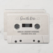 Retro Cassette Wedding sparen de Datum Kaart (Voorkant / Achterkant)