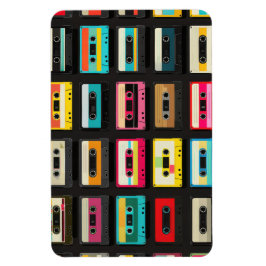 Retro Cassetteband Patroon – Vintage Muziek Magneet
