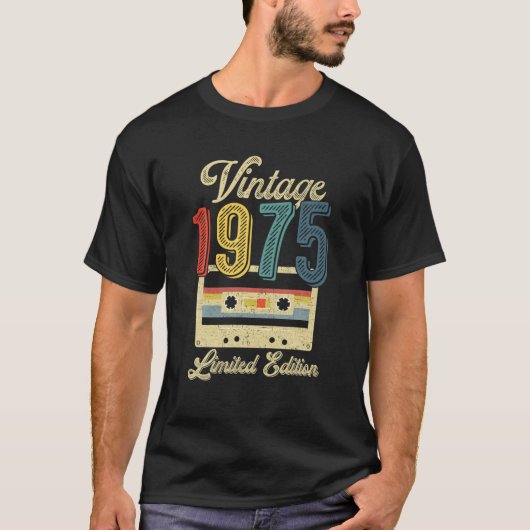 Retro  Cassettebandje 1975 47e verjaardag Mus T-shirt (Voorkant)