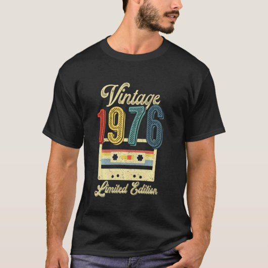 Retro  Cassettebandje 1976 46e verjaardag Mus T-shirt (Voorkant)