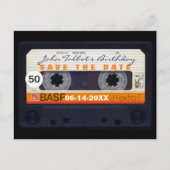 Retro Cassettebandje 50e verjaardag Bewaar de datu Aankondigingskaart (Voorkant)