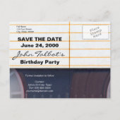 Retro Cassettebandje 60e verjaardag Bewaar de datu Aankondigingskaart (Achterkant)