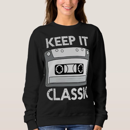 Retro Cassettebandje 70s 80s 90s Keep It Classic O Trui (Voorkant)