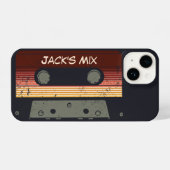 Retro Cassettebandje -80s  Gepersonaliseerde Naam iPhone Hoesje (Achterkant horizontaal)
