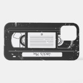 Retro Cassettebandje -80s  Gepersonaliseerde Naam iPhone Hoesje (Achterkant horizontaal)