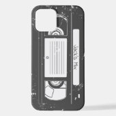 Retro Cassettebandje -80s  Gepersonaliseerde Naam iPhone Hoesje (Achterkant)