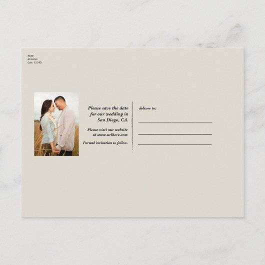 Retro Cassettebandje Beige Grey 90's Save the Date Aankondigingskaart (Achterkant)