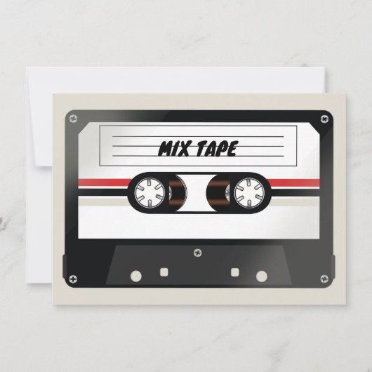 Retro Cassettebandje Beige Grey 90's verjaardagsfe Kaart (Achterkant)