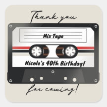 Retro Cassettebandje Beige Grey 90's verjaardagsfe
