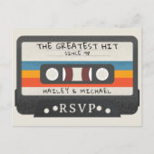 Retro Cassettebandje De Grootste Hit Bruiloft RSVP Briefkaart (Voorkant)