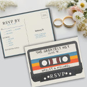 Retro Cassettebandje De Grootste Hit Bruiloft RSVP Briefkaart