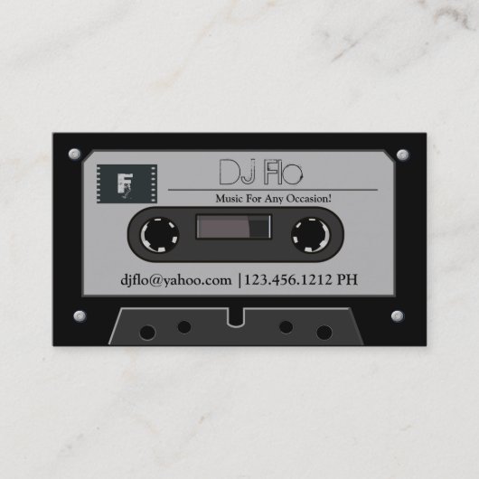 Retro Cassettebandje DJ Visitekaartjes (Voorkant)