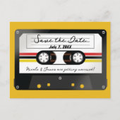 Retro Cassettebandje Geel 90's Save the Date Aankondigingskaart (Voorkant)