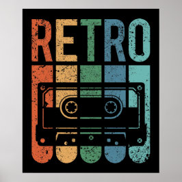 Retro-Cassettebandje (Grunge-effect) Poster