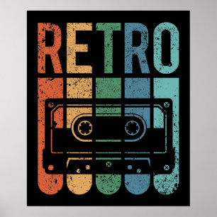 Retro-Cassettebandje (Grunge-effect) Poster