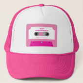 Retro Cassettebandje Heet Roze Bachelorette Party Trucker Pet (Voorkant)