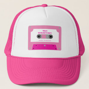 Retro Cassettebandje Heet Roze Bachelorette Party Trucker Pet