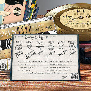 Retro Cassettebandje Hoesje Trouwgegevens Tijdlijn Informatiekaartje