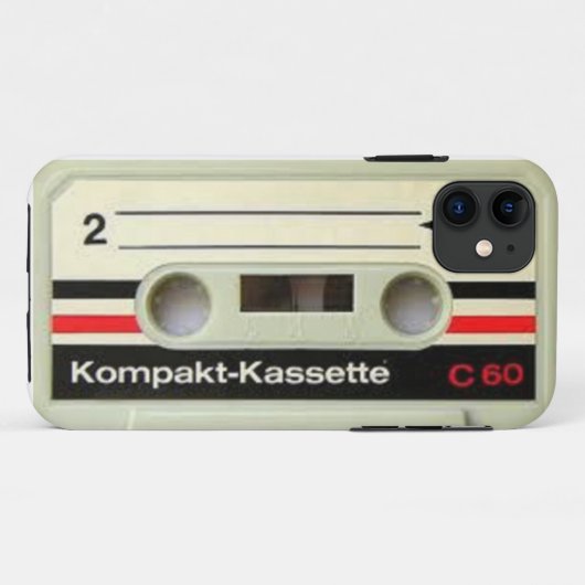 Retro Cassettebandje iPhone Case (Achterkant (horizontaal))