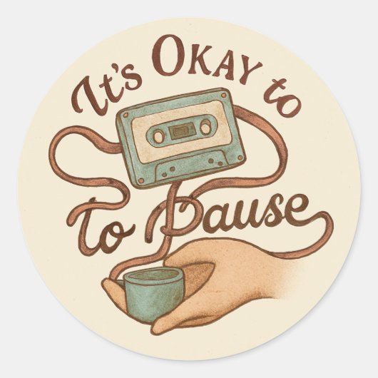 Retro Cassettebandje Mental Health Sticker (Voorkant)