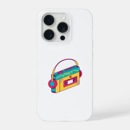 Retro Cassettebandje Met Koptelefoon 80s 90s Muzie iPhone 15 Pro Case